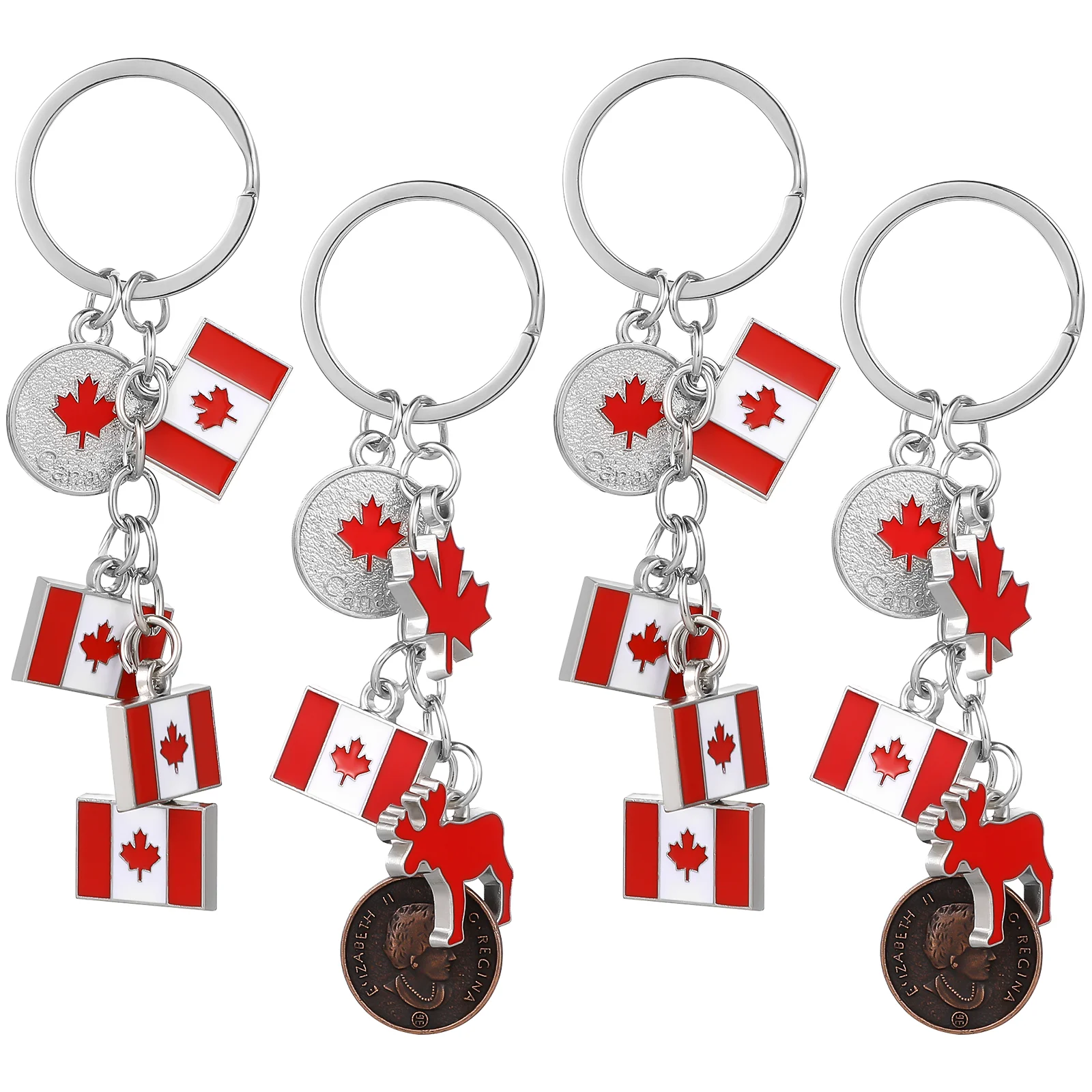 

Canadian Metal Key Decorative Hanging Keyrings Creative Car Trims Gift For Friends Family Colleague#j