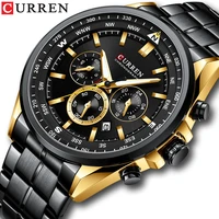 curren men quartz watch luxury brand sport chronograph watches 316 stainless steel luminous hands male clock relogio masculino