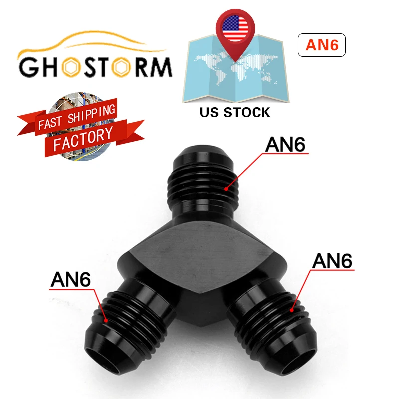 

6AN AN6 3-сторонний Y-образный штуцер для топливного блока, Соединительный адаптер 6-AN Male 6/6/6 T -6/-6/-6