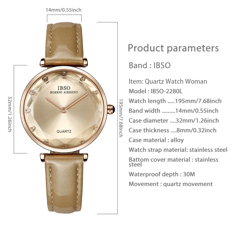 Fashion Women Watch Golden Claret Small Adolescent Hand Clock Female Gift Ultra Luxury Brand Leather Waterproof Wristwatch Lady