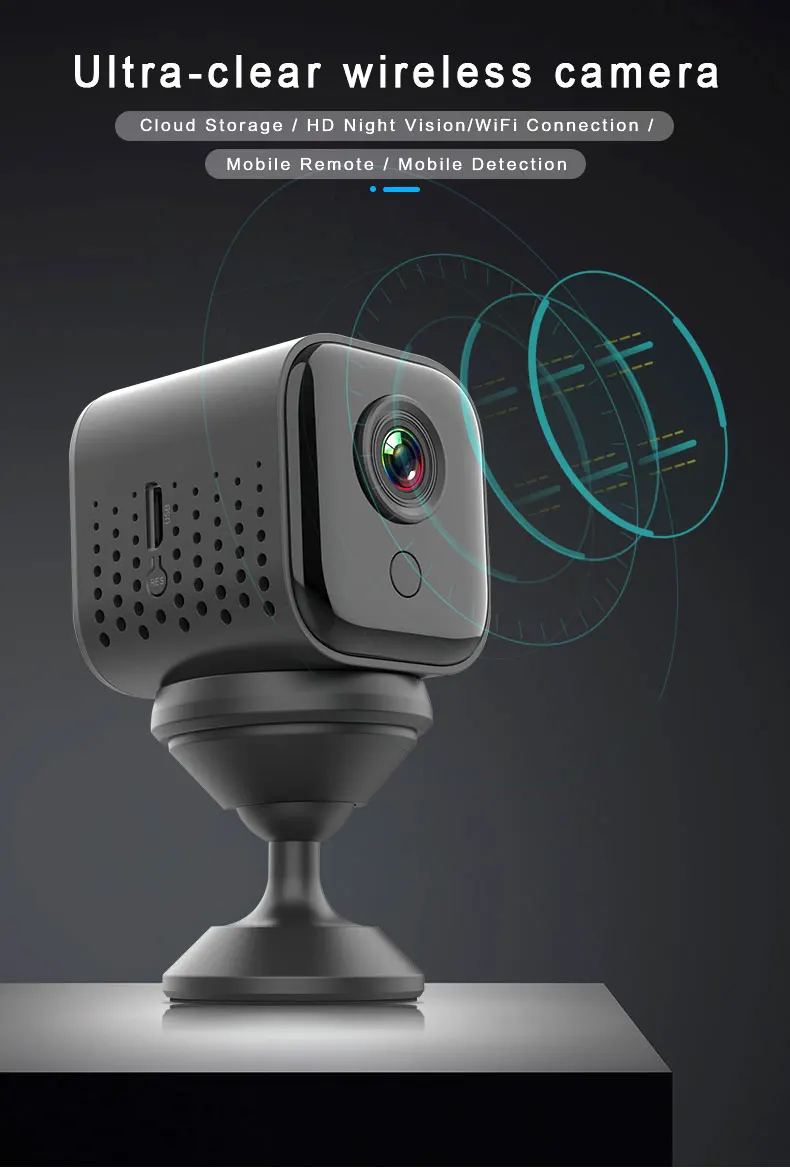 

Мини-камера видеонаблюдения HD 1080P с поддержкой Wi-Fi и датчиком движения