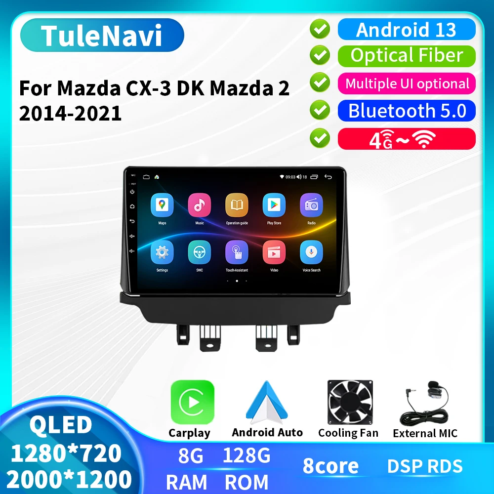 

Автомобильный радиоприемник T7Plus, экран 2K для Mazda CX-3 CX3 2 DK 2014 2015 2016-2021, GPS-навигация, Carplay, Android, автомобильный мультимедийный плеер