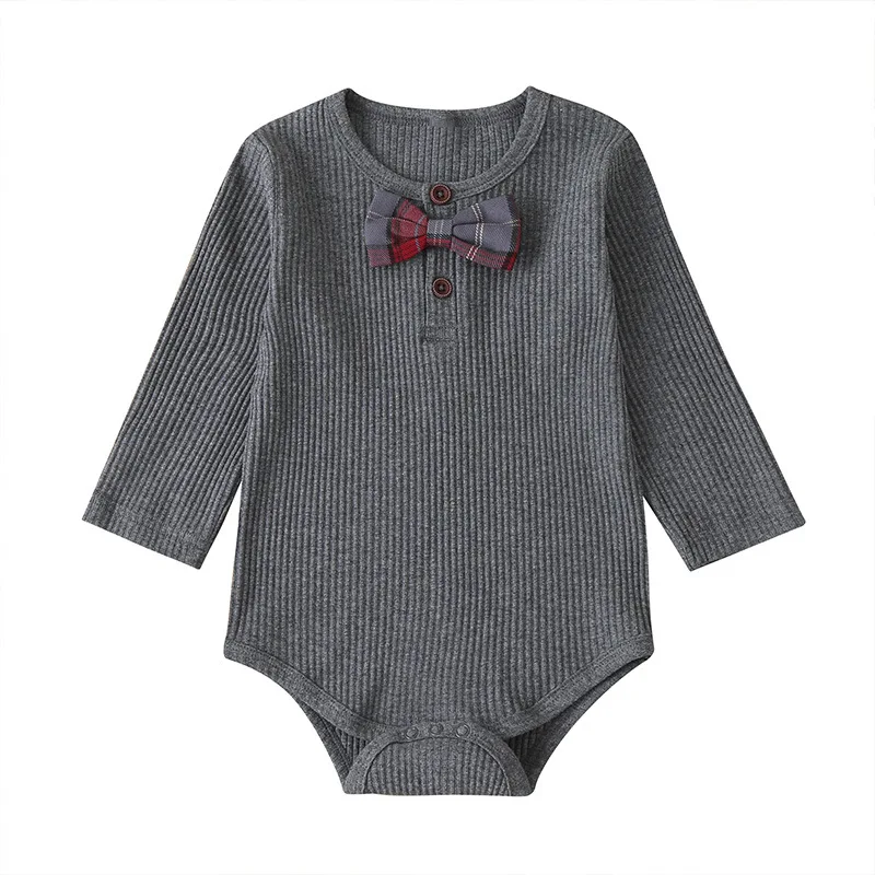 Baby Long Sleeve Autumn Baby Onesie Body Solid Color Baby Clothing Sets for Little Boys