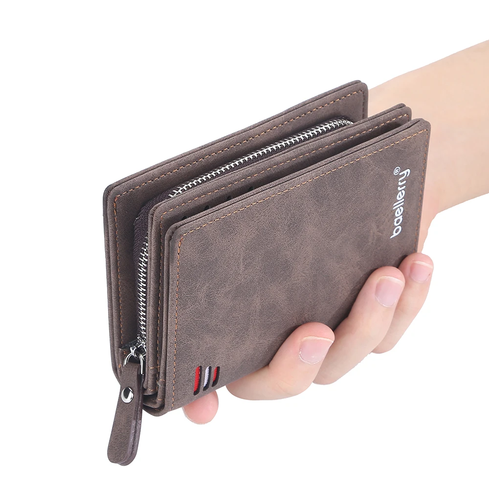 New Baellerry Mens Purse Male Wallet Small Money Bag Man PU Leather Card Holders Men's Wallets with Coin Pocket Wallet for Men images - 6
