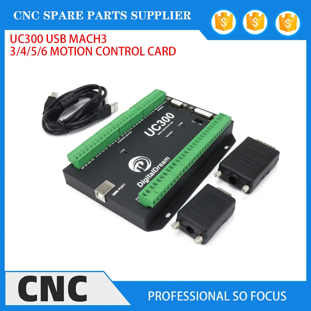 

UC300 3-axis/4-axis/5-axis/6-axis motion control card CNC NVUM upgrade Mach3 USB motion controller for milling machine