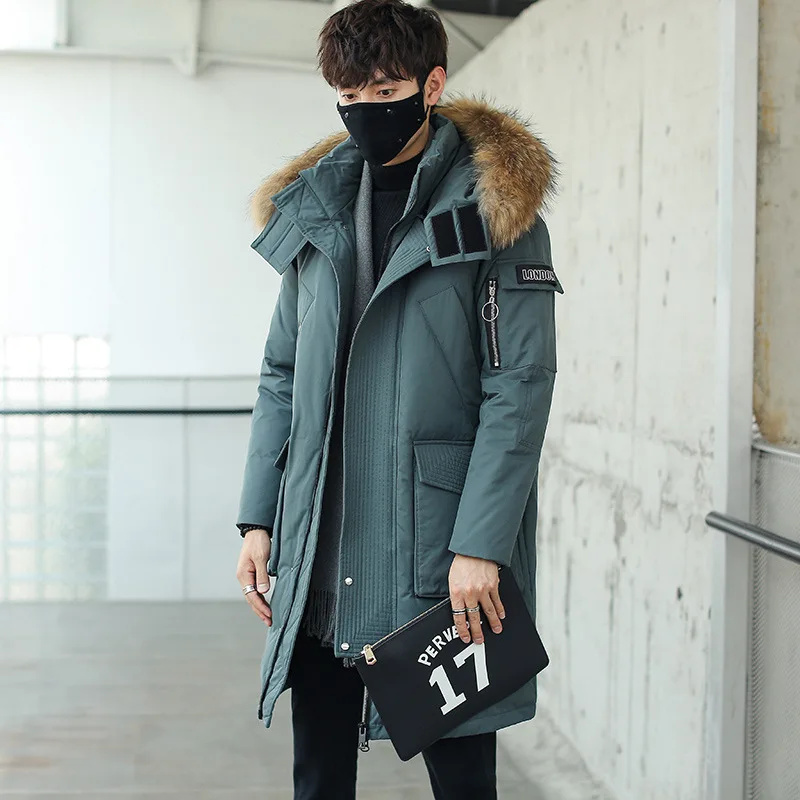Men 2022 Winter New Fashion Solid Hooded Warm cotton Long Outerwears Children Clothing Snowsuit Jacket Coats