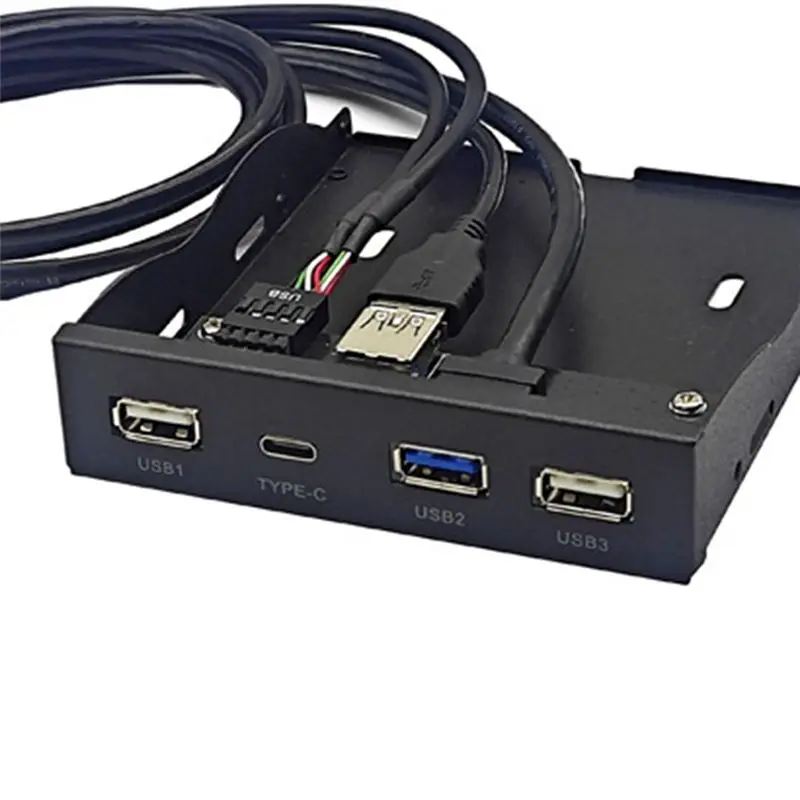 Фото USB3.2 GEN1 TYPE-C Панель для флоппи-дискового привода, 3,5-дюймовый HUB, 19-контактный разъем для порта C, реверсивное подключение, 5 Гбит/с, прочный, простая установка, удобный в использовании-A31 №5
