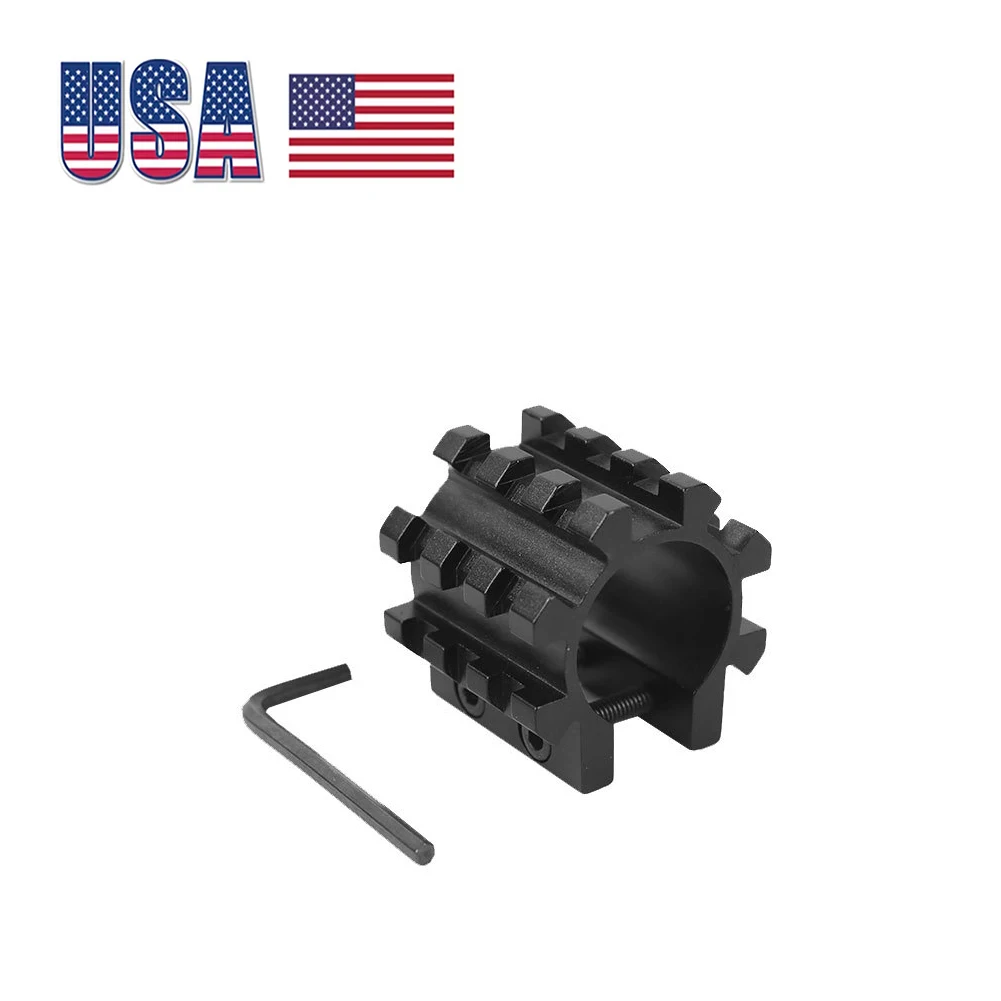 

Barrel Mount 25mm 1 Inch with 5 Picatinny Rails 20mm Width for 12GA Rifle Scope Gun Airgun Flashlight Laser Sight