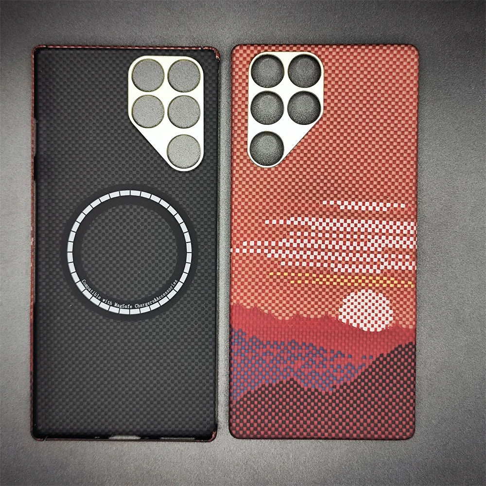 Фото Кевларовый чехол для ZTE nubia RedMagic 11 Pro, арамидное волокно, магнитная зарядка, ультратонкий минималистичный стиль, углеродное волокно №3