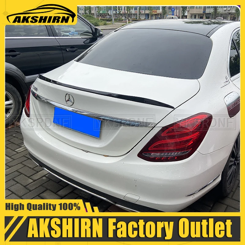 

For Mercedes W205 Spoiler 4Door Sedan C63 C43 style C180 C200 C260 ABS Plastic Tail Wing Unpaint and Lacquer Color For Benz W205