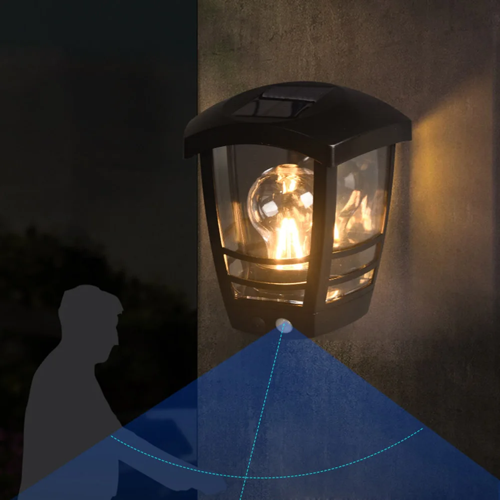 

Vintage LED Solar Lighting Outdoor PIR Motion Sensor Street Garden Wall Lamp Waterproof Sunlight Walkway Decor