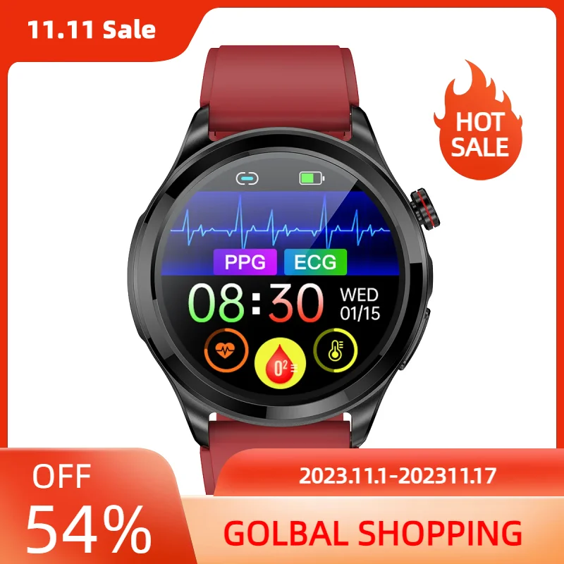 

New Tk22 ECG Blood Glucose Body Temperature Heart Rate Monitoring Bluetooth Call Exercise Mode Smart Watchs For Men And Women