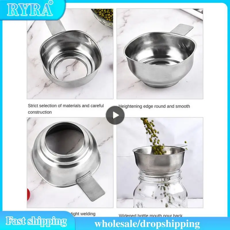 

Thickened Jam Funnel Stainless Steel Carefully Select Materials Wine Leak Wide Mouth Higher Hardness Wide Mouth Funnel Funnel