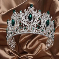 green bridal crown princess tiara headband costume party accessories for birthday emerald wedding tiara for women