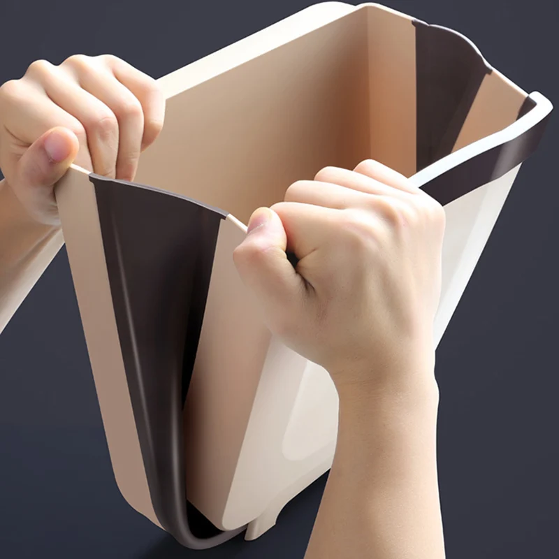 folding trash can wall mounted cabinet door garbage bin car waste storage dustbin toilet kitchen garbage bag storage box free global shipping