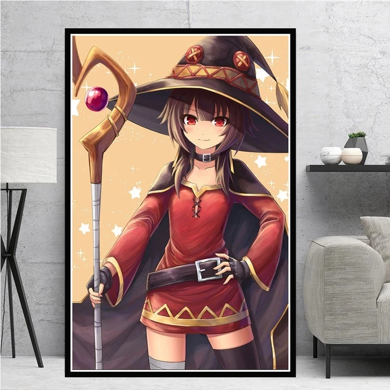 Постеры для печати KonoSuba MEGUMIN Cute Girl японский аниме подарок чернильная Картина на