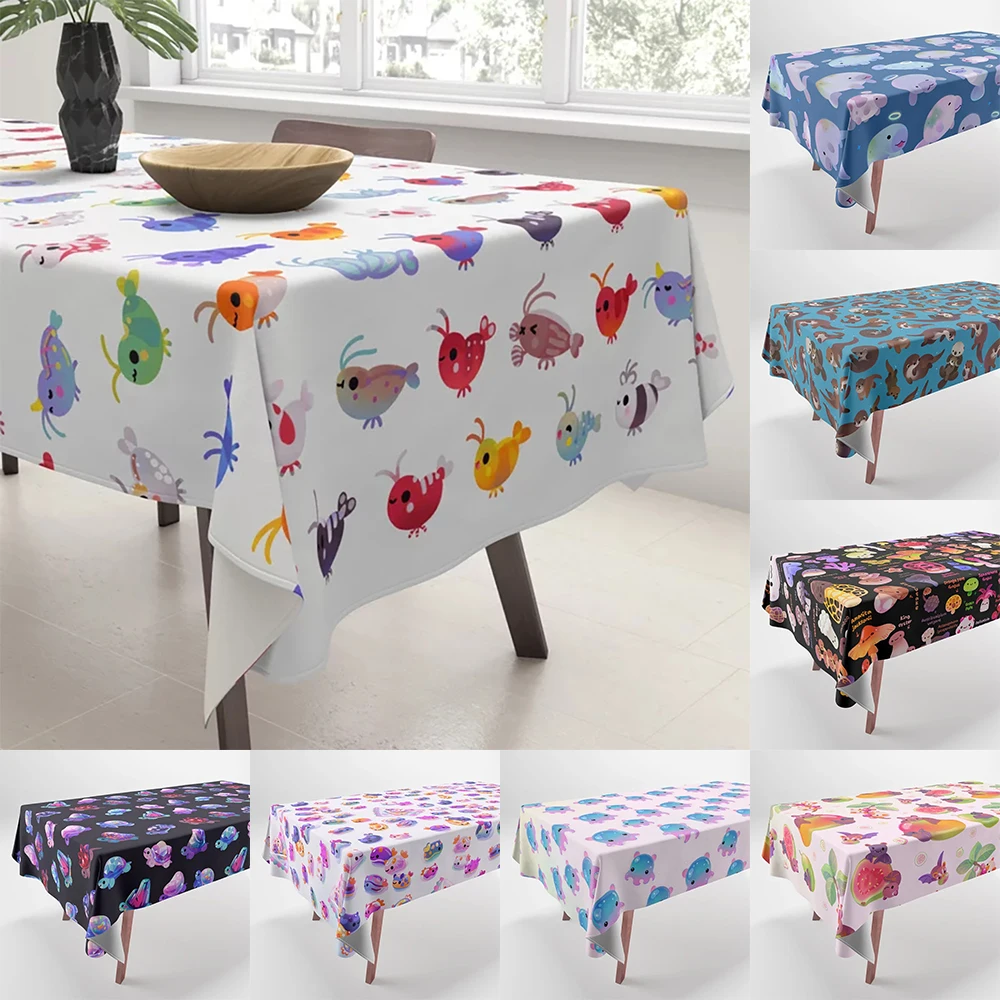 

Cute Animal Print Tablecloth Home Decor Rectangular Party Tablecloth Smudge Resistant Tablecloth Dust Cloth
