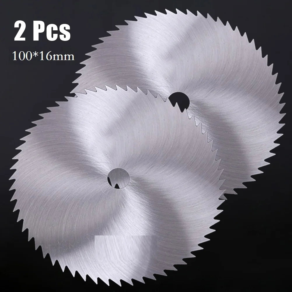 

2 Pcs 100MM Circular Saw Blade Steel 16/20mm Bore Cutting Disc Wheel For Plastic Wood Copper Cutter Woodworking Renovator Tools