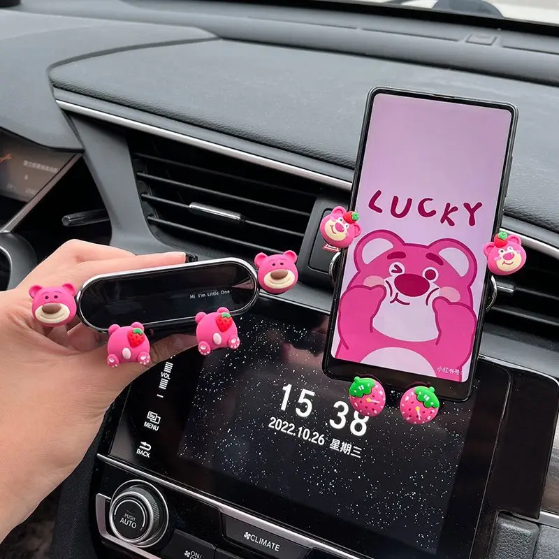 

Car Mobile Phone Bracket New Strawberry Bear Car Special Air Outlet Navigation Fixed Support Frame car accessories interior