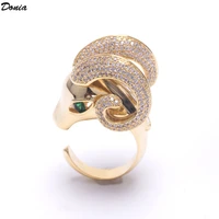 donia jewelry sheep head ring inlaid aaa zircon animal ring european and american exquisite luxury best selling zodiac jewelry