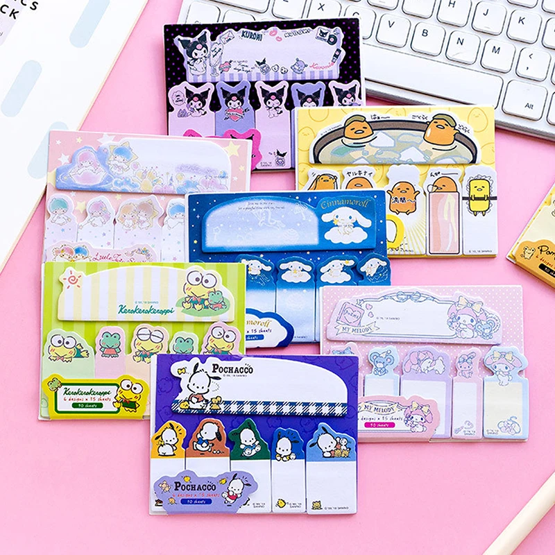 90 Sheets/set Cute Cartoon Index Sticky Notes Paper Stickers Big-eared Dog Memo Pad Sticky Notes School Office Supply