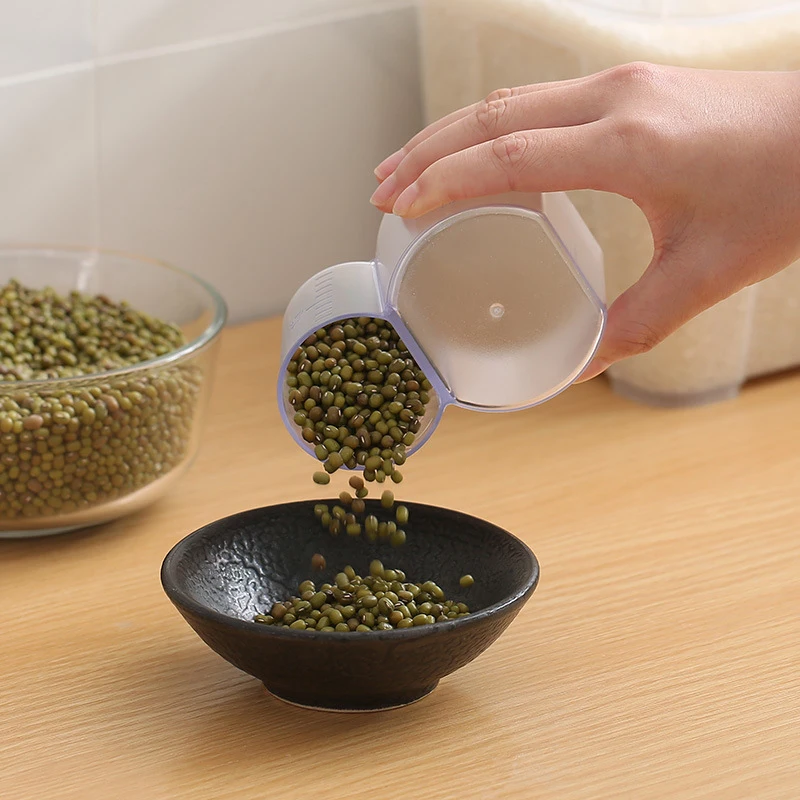 

80/150ml Kitchen with scale transparent household multi-function measuring cup for grain measuring cup and rice spoon TSLM1