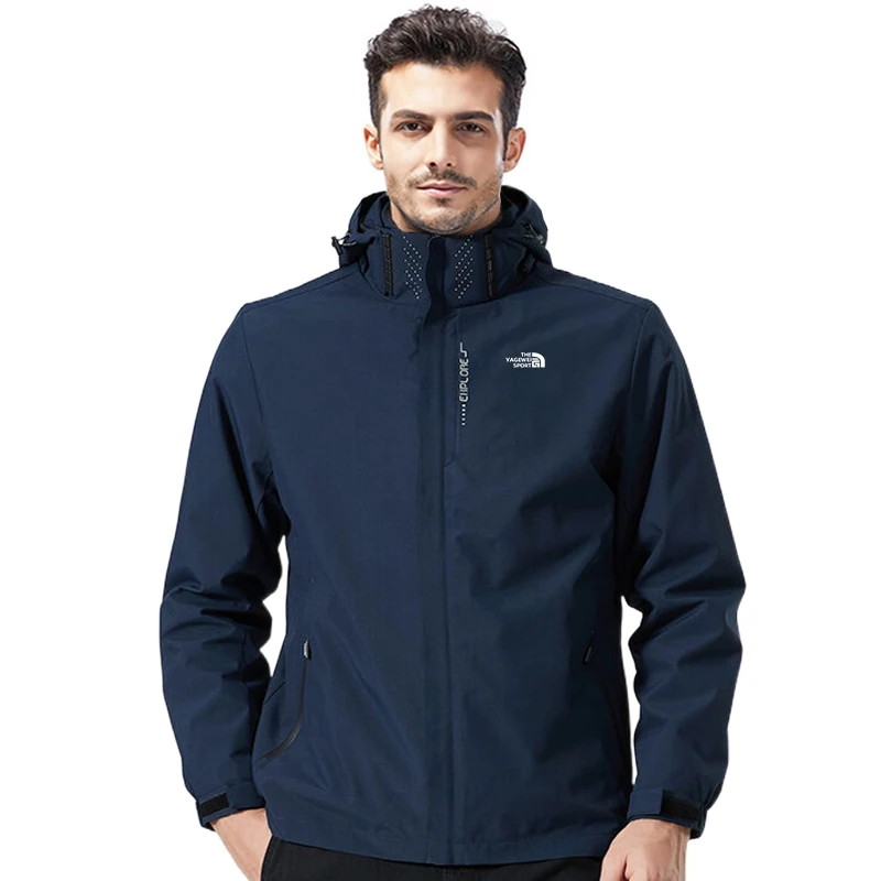 

The Latest Men's Jacket Warm Waterproof Windproof Outwear Windbreaker Outdoor Motocycle Sport Hat Detachable Coat Clothing