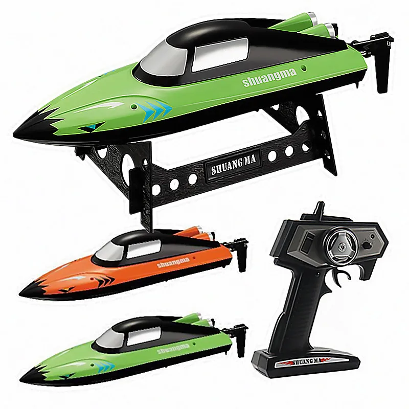 2.4G High Speed Racing Boat 25 Km/h Waterproof Rechargeable Remote Control Speedboat Water Games Toy  Gift for Kids