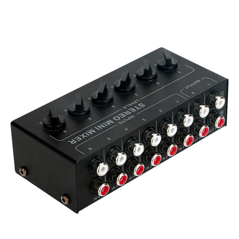 

Metal Housing Practical 6 Channels High Clarity Sound Mixer Sturdy Mixer Multifunctional for Stage