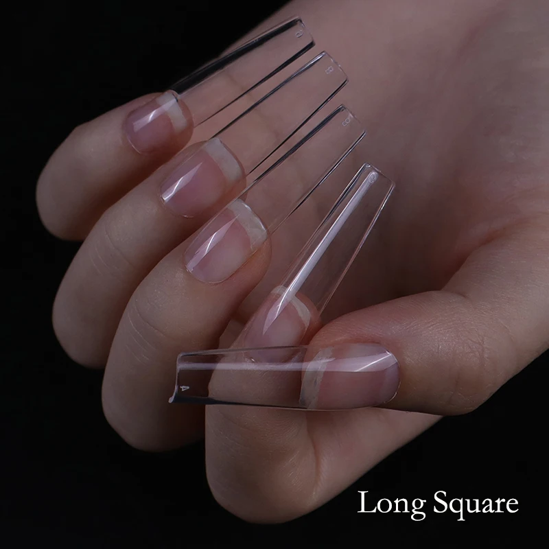 

Boxed Instant Soft Gel Extension Nail Art Square False Tips Full Cover Acrylic Artificial Clear Finger Tips Manicure Supplies
