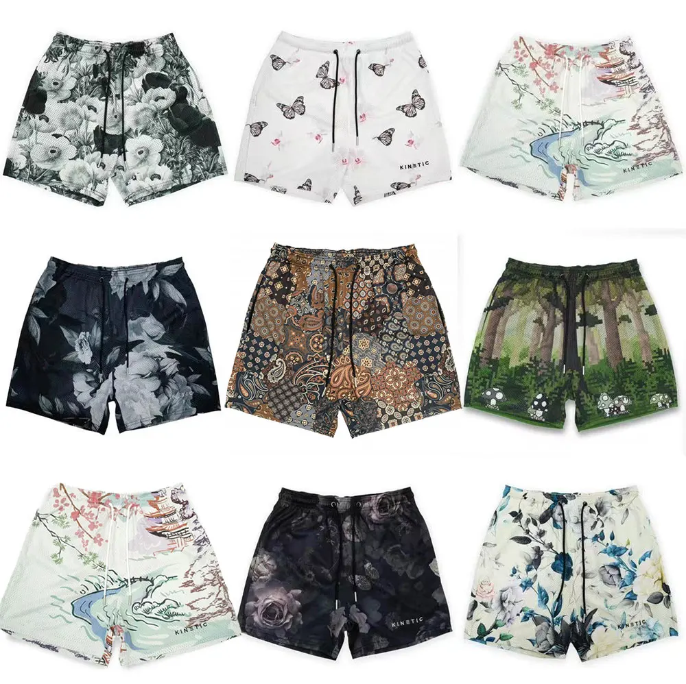 

2022 Summer Shorts Men Gym Fitness Shorts Basketball Training Sweatpants Street Trend Casual Mesh Breathable Beach Short Pants