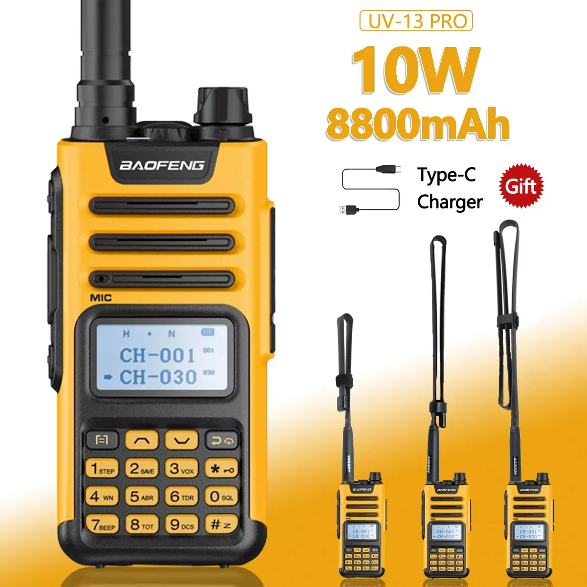 

Профессиональная рация UV-13 PRO 10 Вт 999 каналов VHF UHF Двухдиапазонная CB Ham Radio UV5R Enhanced UV13 Pro