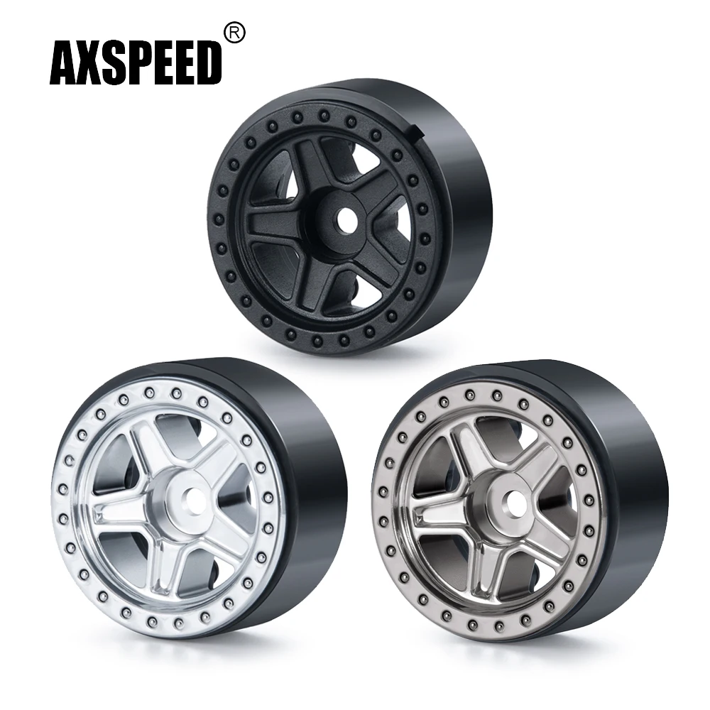 

AXSPEED 4 шт. микро 1,0 дюймовый пластиковый Beadlock обод колеса 5-спицевая ступица для осевого SCX24 90081 Deadbolt 1/24 радиоуправляемая деталь для гусеничног...