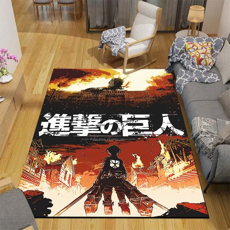 

Anime Attack on Titan Non-slip Area Rugs Large Mat Rugs for Living Room Comfortable Carpet Soft Floor Mat Rugs for Bedroom