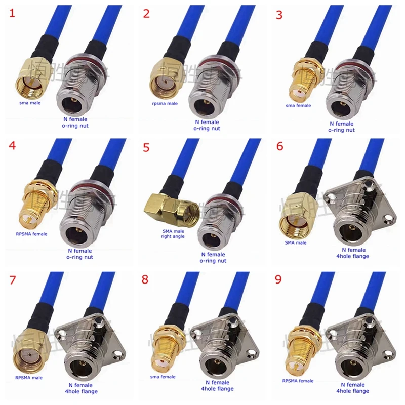 

RG405 Coax Cable L16 N To SMA Male Female Connector SMA To N L16 Right Angle Crimp for RG405 High Frequency Test 086 50ohm Fast