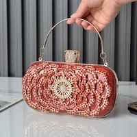 red tote bag diamond clutch mujer 2022 brands handbags for women flower designer luxury phone bag crossbody evening purse