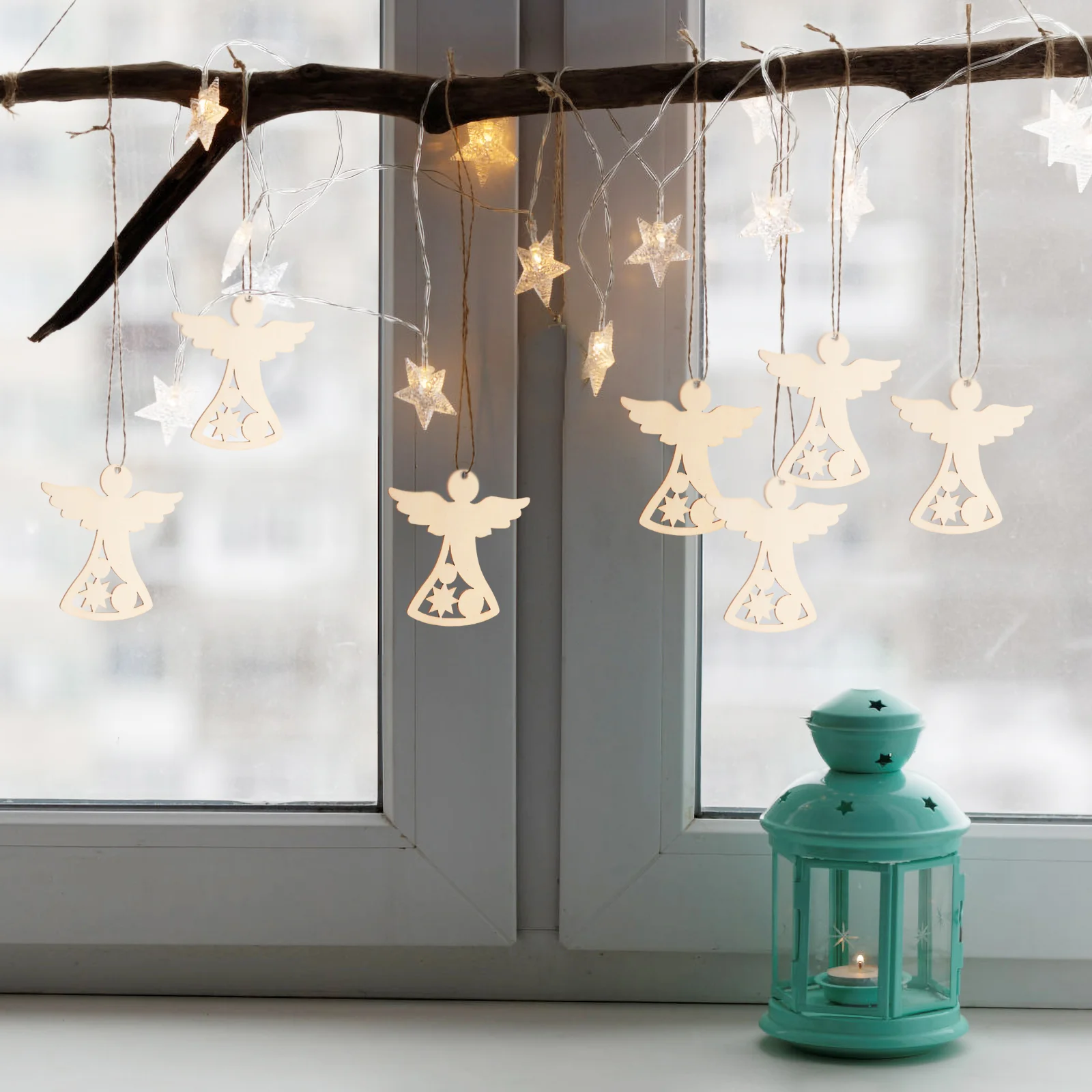 30 шт. детская ручная роспись рождественский ангел патч DIY поделки из дерева