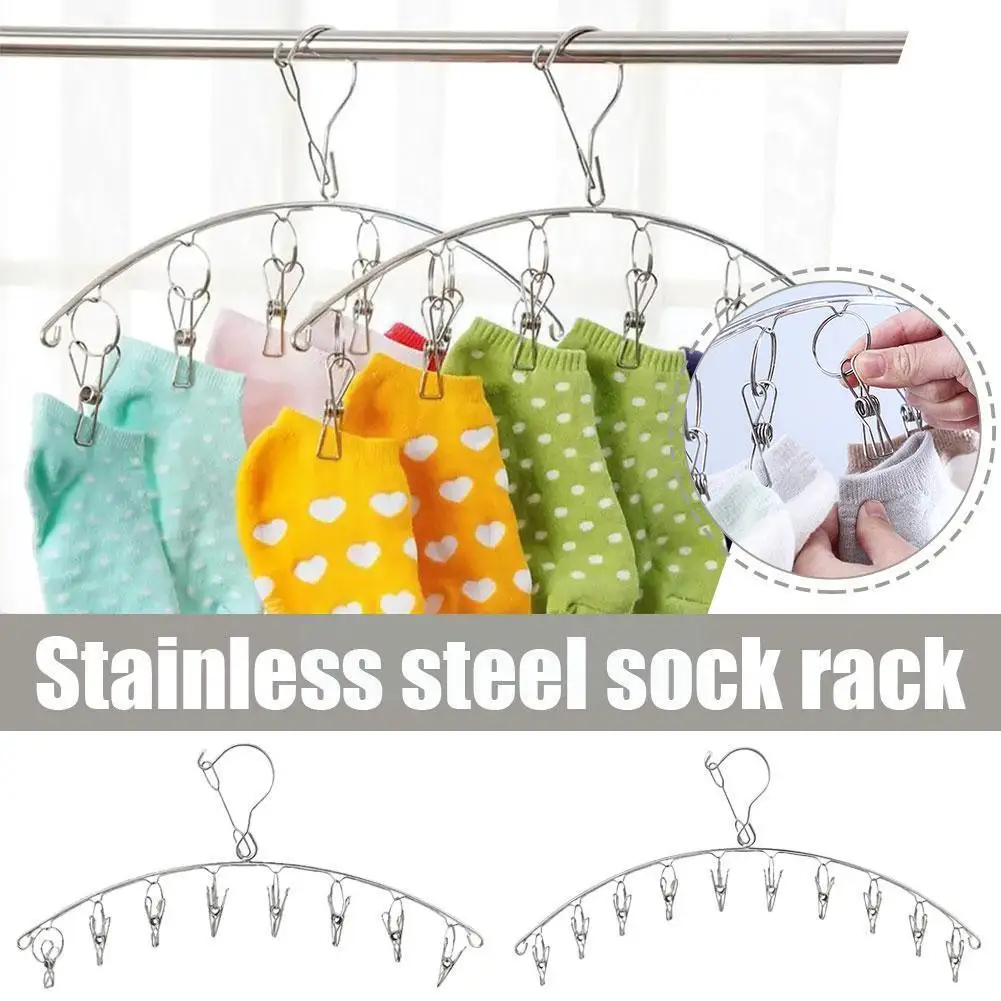 

Stainless Steel Clothes Drying Hanger Windproof Clothing Hangers Underwear Laundry Holde Hanger Sock Socks N7U4 Rack Airer T1N5