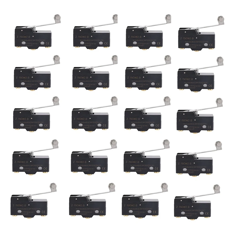 

20X Panel Mount Long Hinge Roller Lever Ac Dc Basic Micro-Switch Z-15Gw2-B