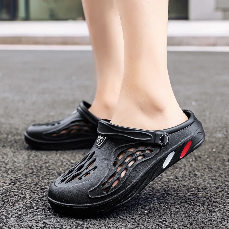 

Summer Clogs Men Beach Shoes Soft Eva Slipper Black Men Sandals Size 36-49 Droping Shipping