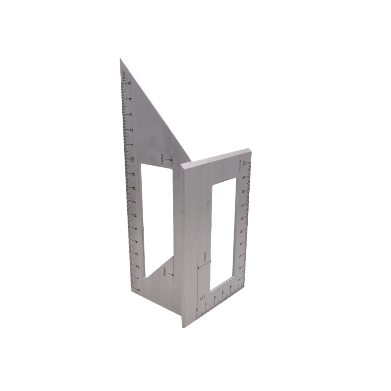 

29EF Aluminum Alloy Wooden Square Multifunction Ruler 45 90 Degree Gauge Rule Woodworking Tools