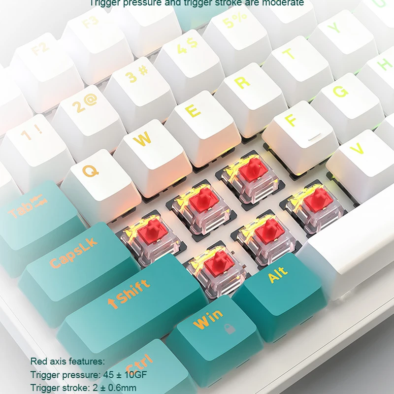 Механическая клавиатура с 100 клавишами проводная подсветкой индивидуальная для