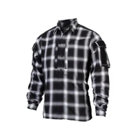 trnbac black white spring autumn commuter tactical plaid shirt combat clothes accessories s m l xl xxl grey thin version