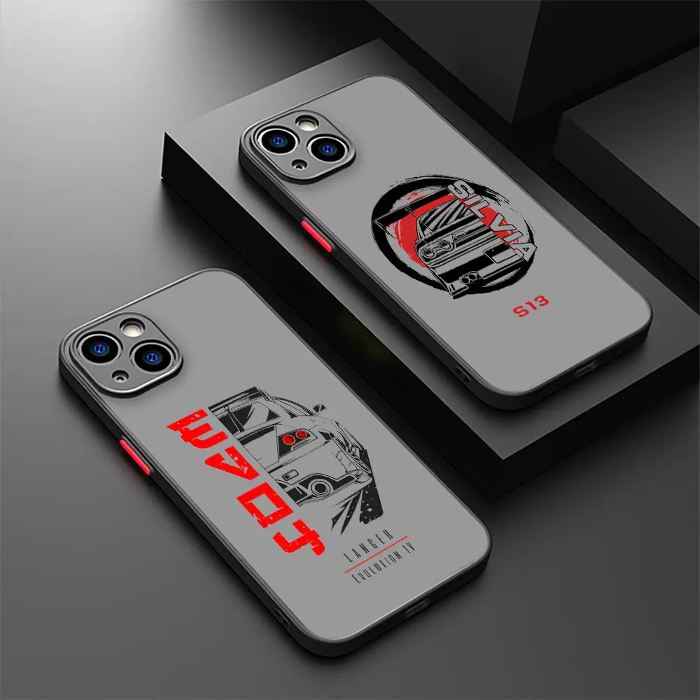 Японский спортивный автомобиль Токио JDM Дрифт матовый чехол для iPhone 16 15 ProMax 13 12 Mini