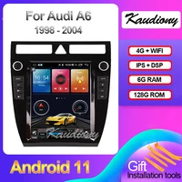 kaudiony tesla style android 11 car radio for audi a6 a4 b6 s4 car dvd multimedia player auto gps navigation 4g stereo 1998 2008