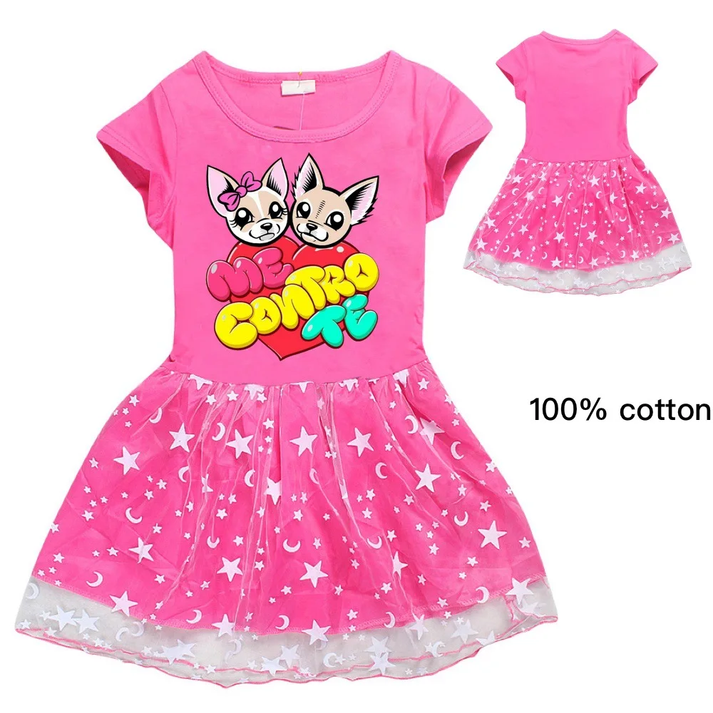 

2022 Me Contro Te Cartoon Christmas Dress Stars moon Girl Princess Costume As a Casual Toddler Girl Dresses Birthday Clothing