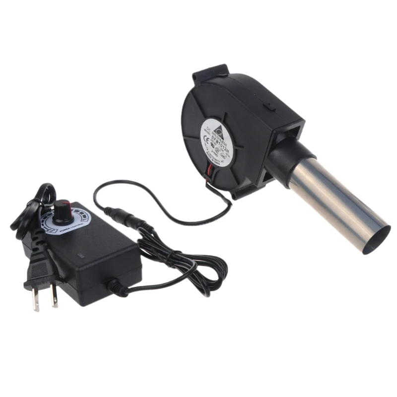 

US Plug BBQ Fan Air Blower 12V Adjustable Speed Fire Starter Cooking Blower 110V 220V Fan Controller Picnic Barbecue