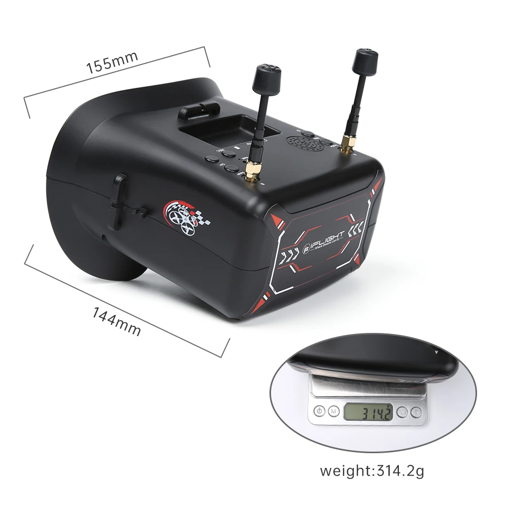 IFlight 4 3 дюймов 480*272 LCD 5 8 ГГц 40CH DVR FPV очки встроенный 7 в 2000 мАч аккумулятор для