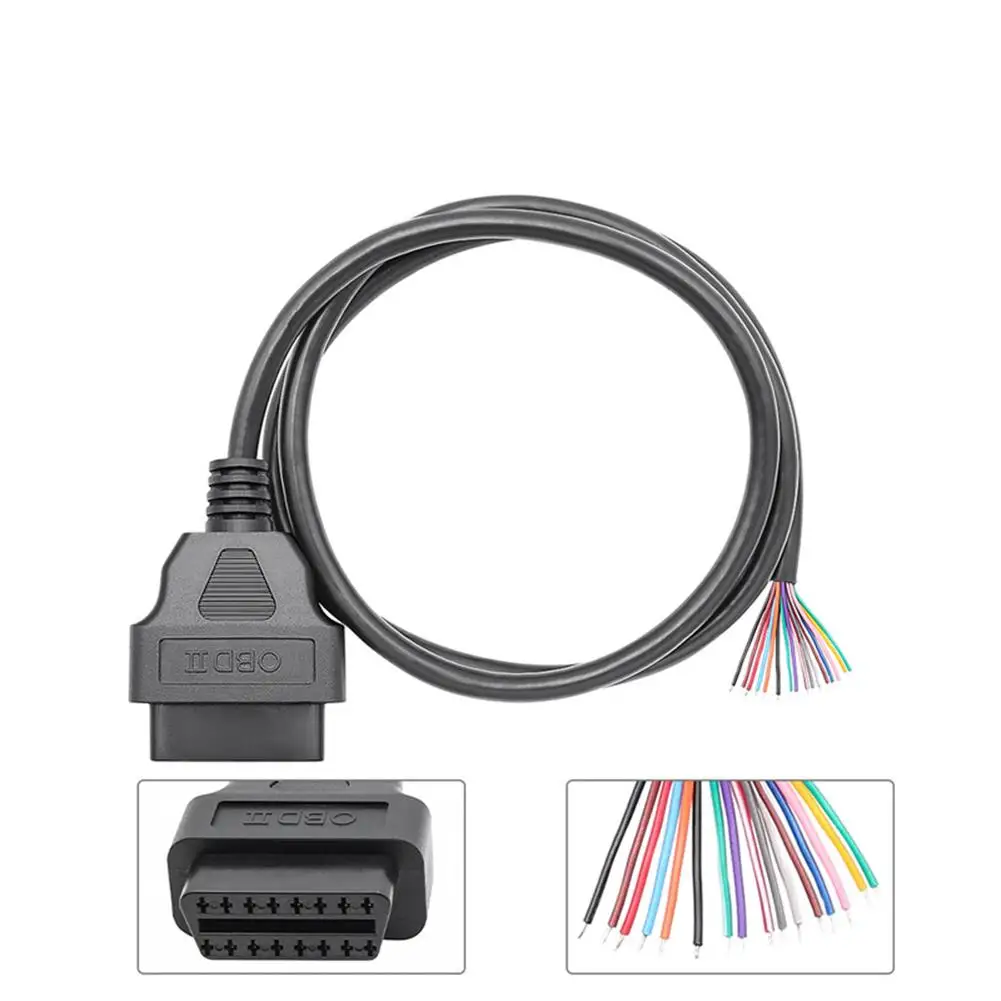 

1 Pcs Obd2 Female 16-pin Car Diagnostic Extension Cable 100cm Automobile Fault Diagnosis Interface Plug Connector Dropshipping