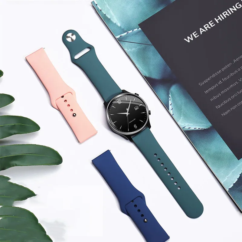 

Ремешок силиконовый для Samsung Galaxy watch 4/Classic Active 2/3/46 мм/42 мм/Gear S3 Frontier, браслет для Huawei GT 2/pro, 20 мм/22 мм